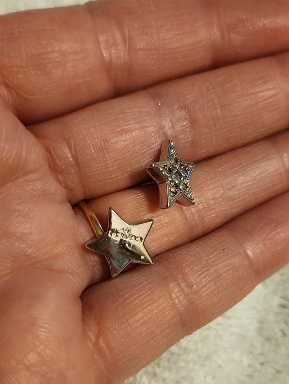 Coach Silver Crystal Star Stud Earrings - Picture 3 of 5